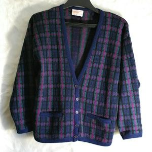 Pendelton Cardigan Size Medium Blue Purple
